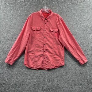 Guess Mens Minimalist Button Front Shirt XL Red Gorpcore Utility Outdoor Casual